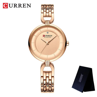 Stainless Steel Mesh Watch – Elegant Gold Tone