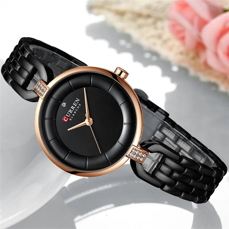 Stainless Steel Mesh Watch – Elegant Gold Tone