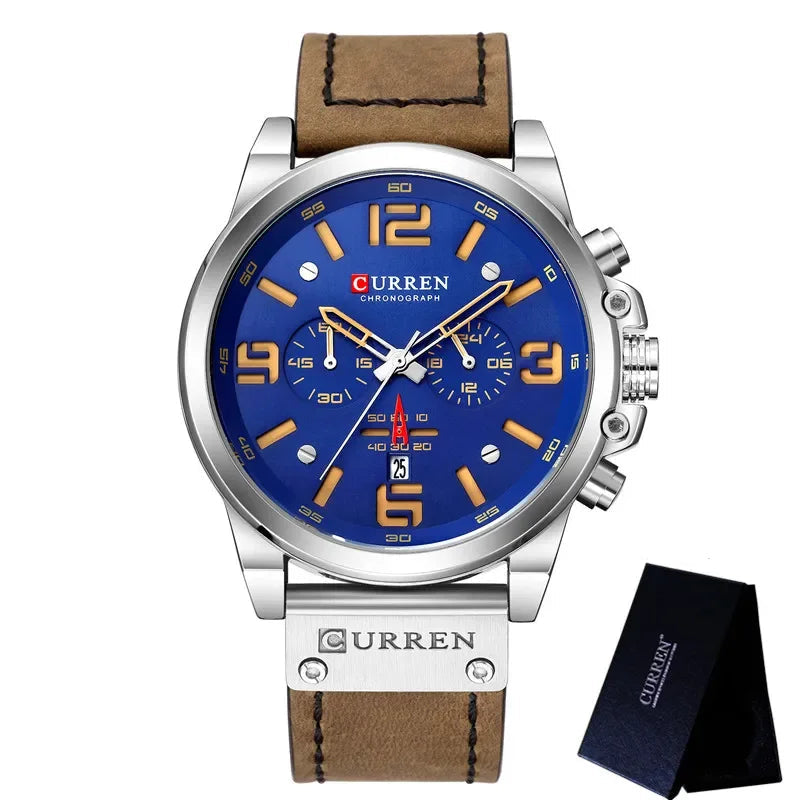 Men’s Leather Chronograph Watch