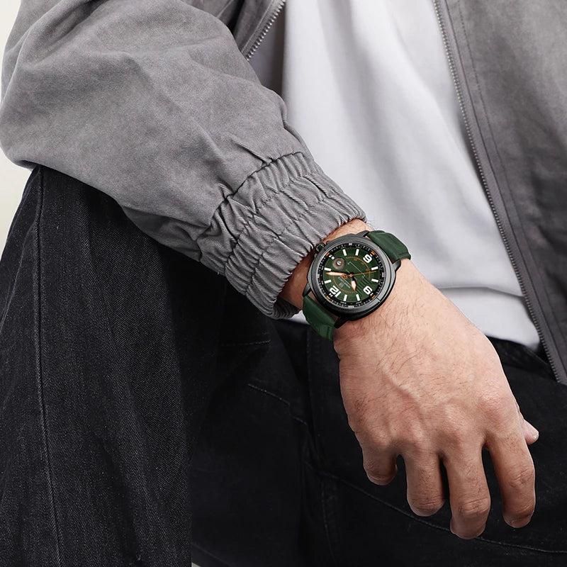 Men’s Leather Quartz Casual Watch