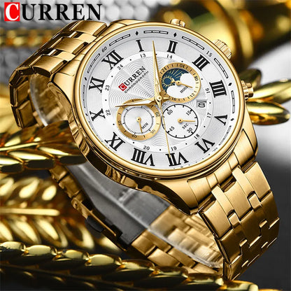 Chronograph Gold Stainless Steel Watch