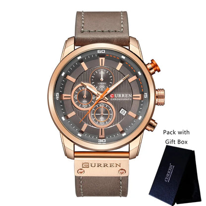 Leather Chronograph Watch