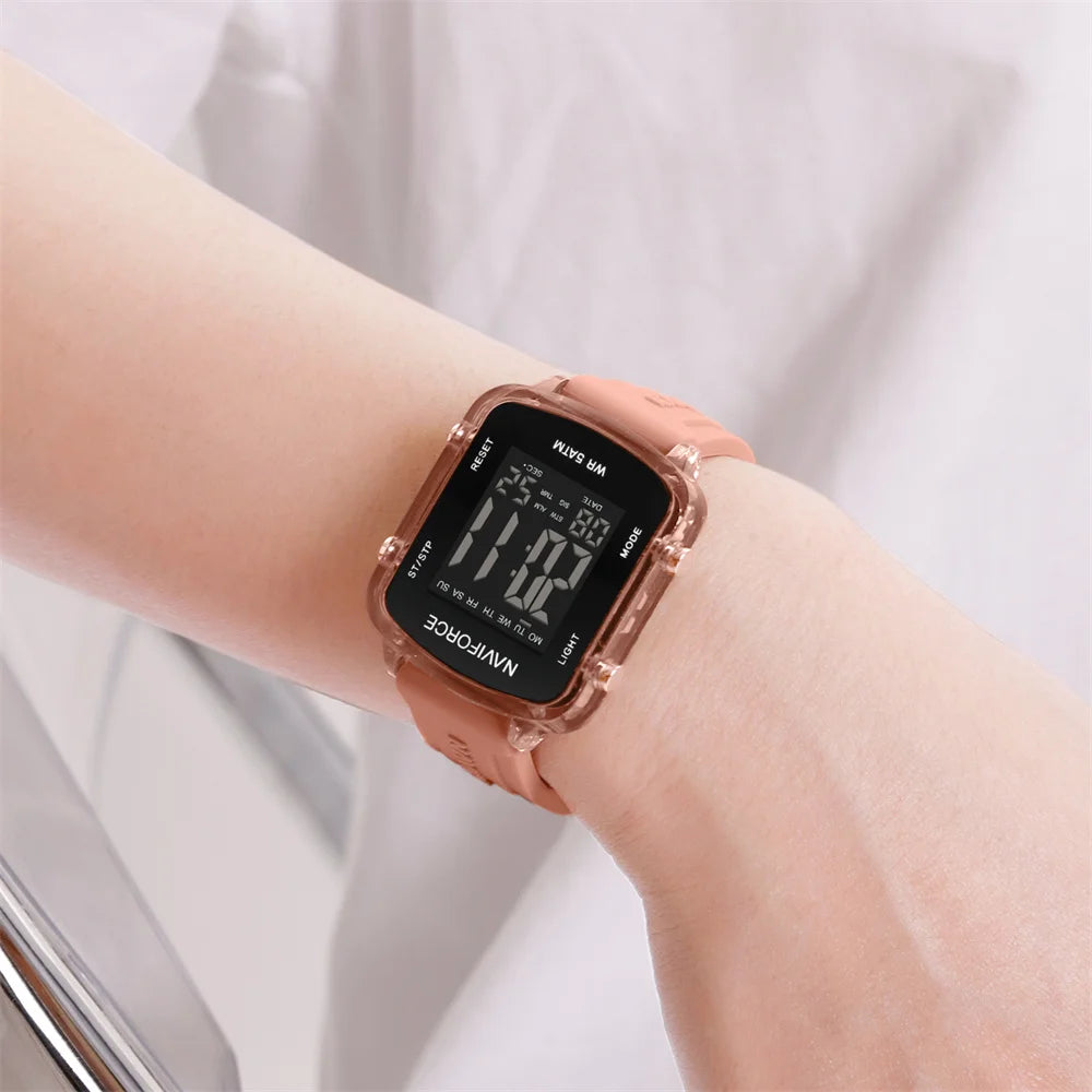 Women’s Digital Watch with Silicone Strap