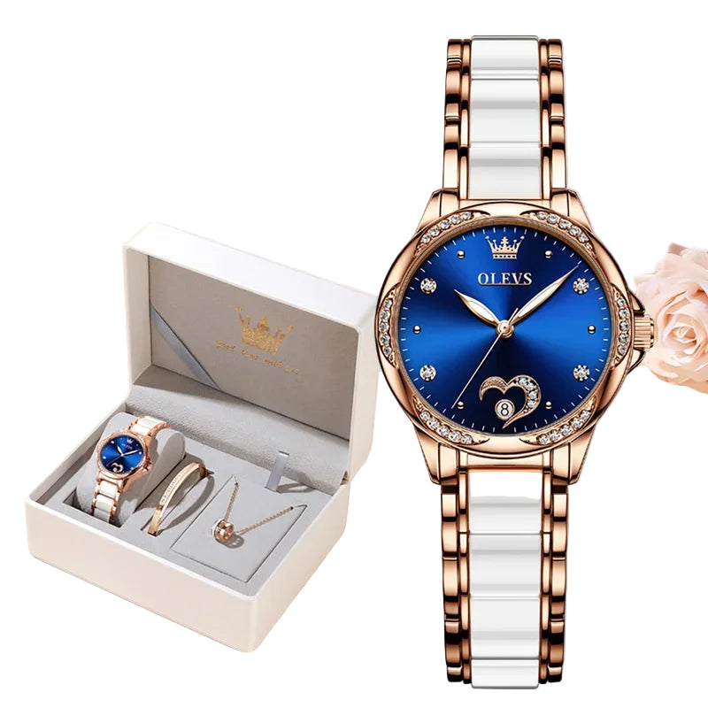 Automatic Ceramic Watch – Black &amp; Gold