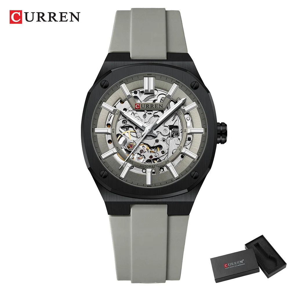 Men’s Automatic Skeleton Watch with Silicone Strap
