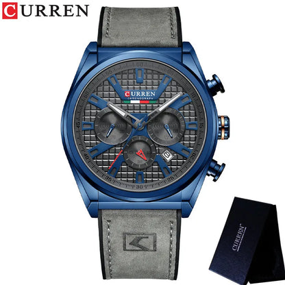 Chronograph Genuine Leather Watch