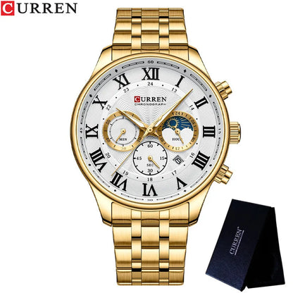 Chronograph Gold Stainless Steel Watch