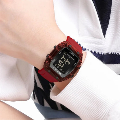 Digital Sport Watch – Rugged Black with Silicone Strap
