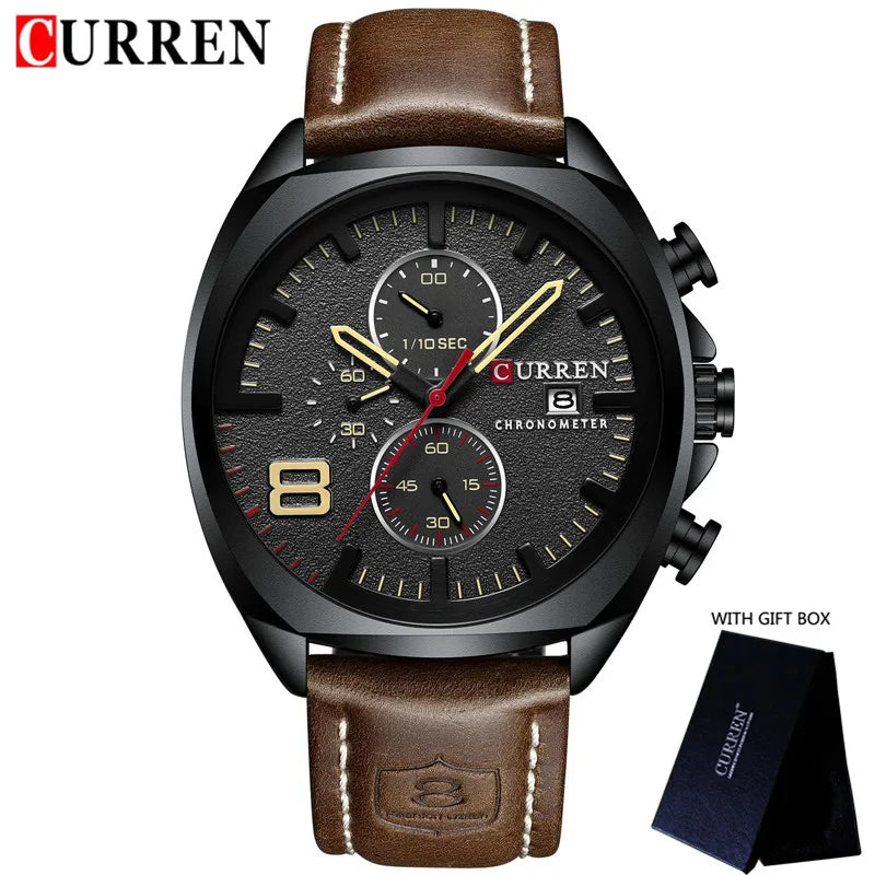 Men’s Casual Leather Chronograph Watch
