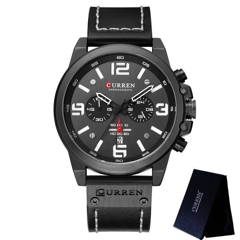 Men’s Leather Chronograph Watch
