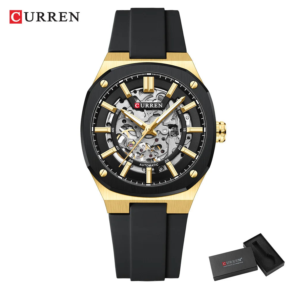 Men’s Automatic Skeleton Watch with Silicone Strap