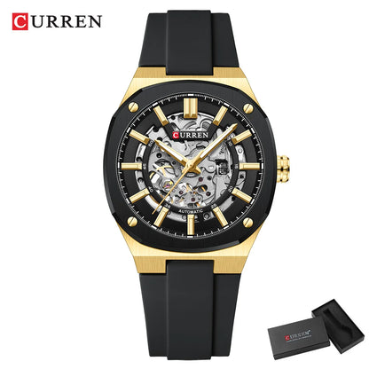 Men’s Automatic Skeleton Watch with Silicone Strap