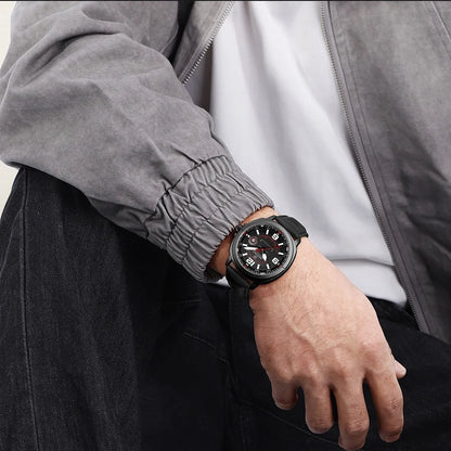 Men’s Leather Quartz Casual Watch