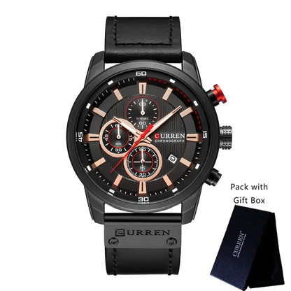 Leather Chronograph Watch