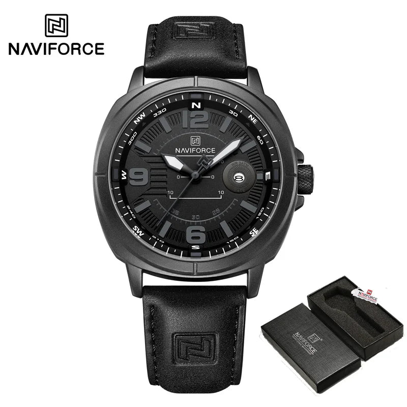 Men’s Leather Quartz Casual Watch