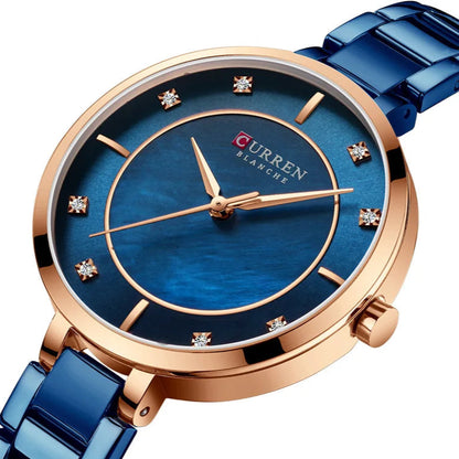 Calendar Bracelet Watch with Rhinestone Dial