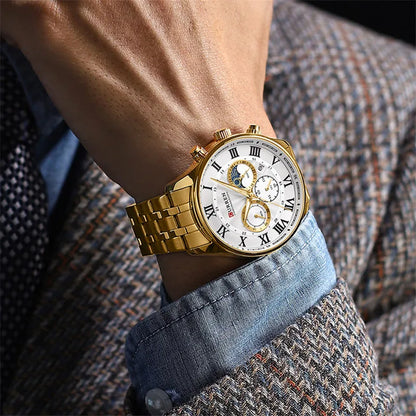 Chronograph Gold Stainless Steel Watch