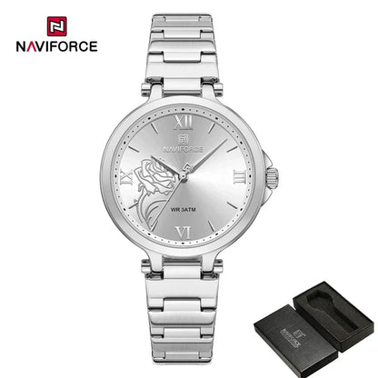 Mesh Quartz Watch with Rhinestone Accents