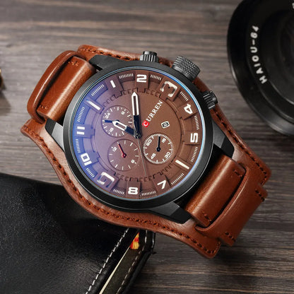Men’s Classic Leather Strap Watch