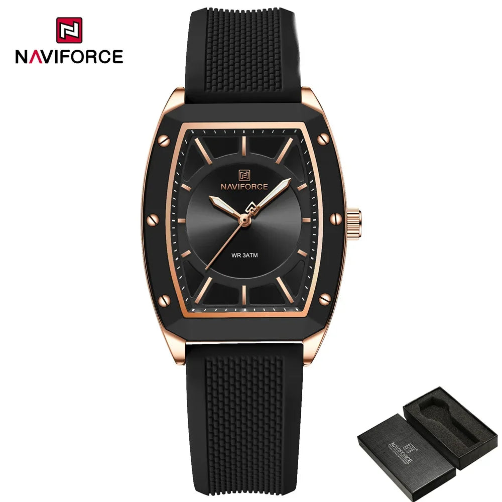 Minimalist Silicone Watch – Rose Gold Accents