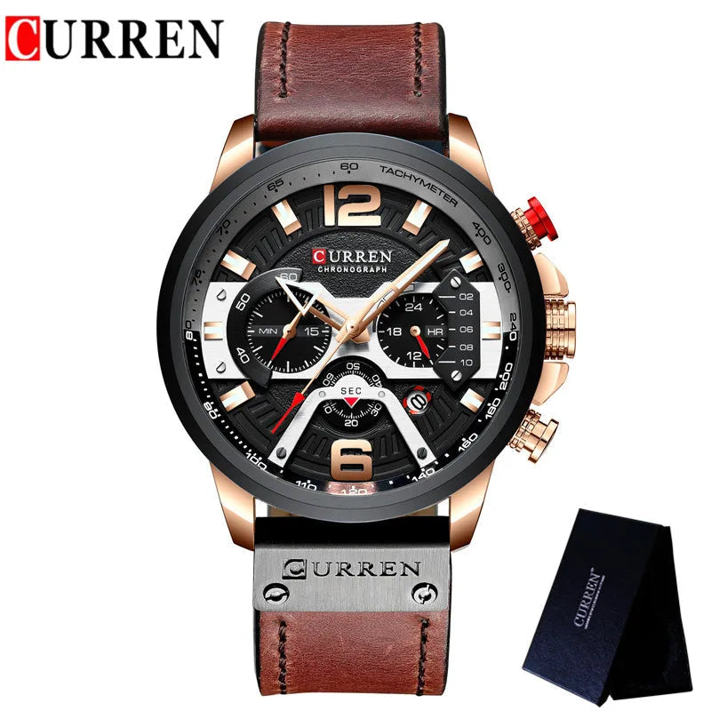 Men’s Chronograph Leather Watch