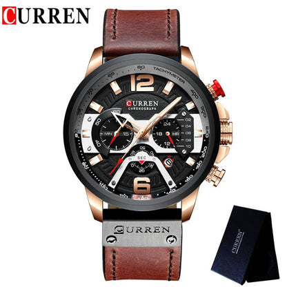 Men’s Chronograph Leather Watch