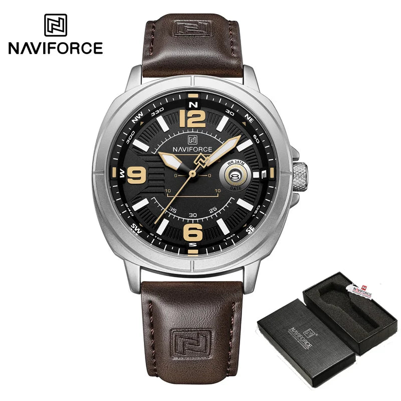 Men’s Leather Quartz Casual Watch