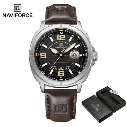 Men’s Leather Quartz Casual Watch