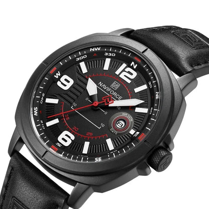 Men’s Leather Quartz Casual Watch