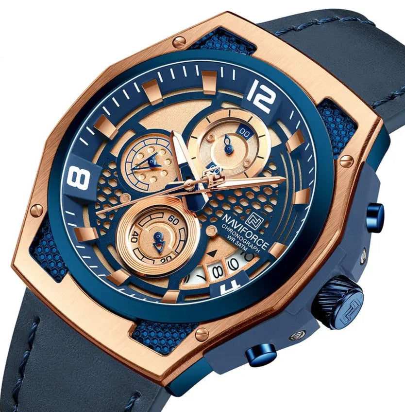 Sport Chronograph Leather Watch