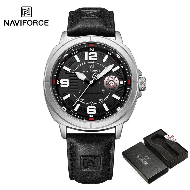 Men’s Leather Quartz Casual Watch