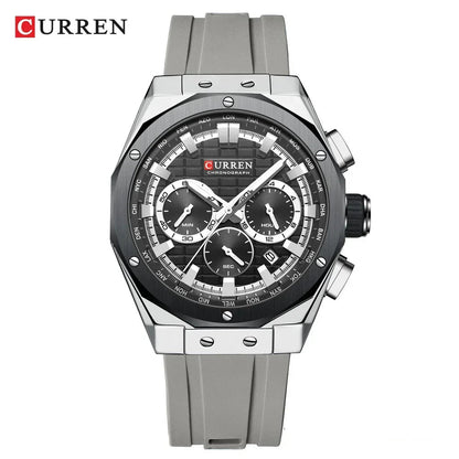 Men’s Chronograph Sports Watch with Silicone Strap