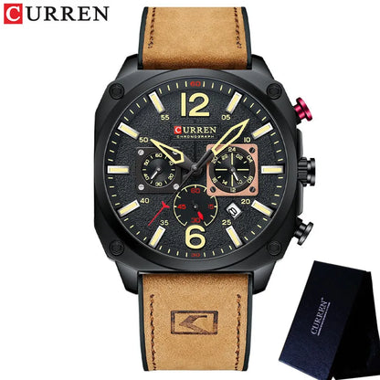 Men’s Chronograph Leather Watch