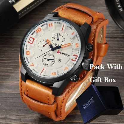 Men’s Classic Leather Strap Watch