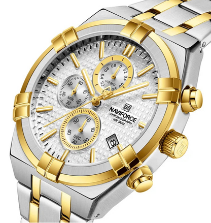 Luxury Quartz Watch – Stainless Steel & Black