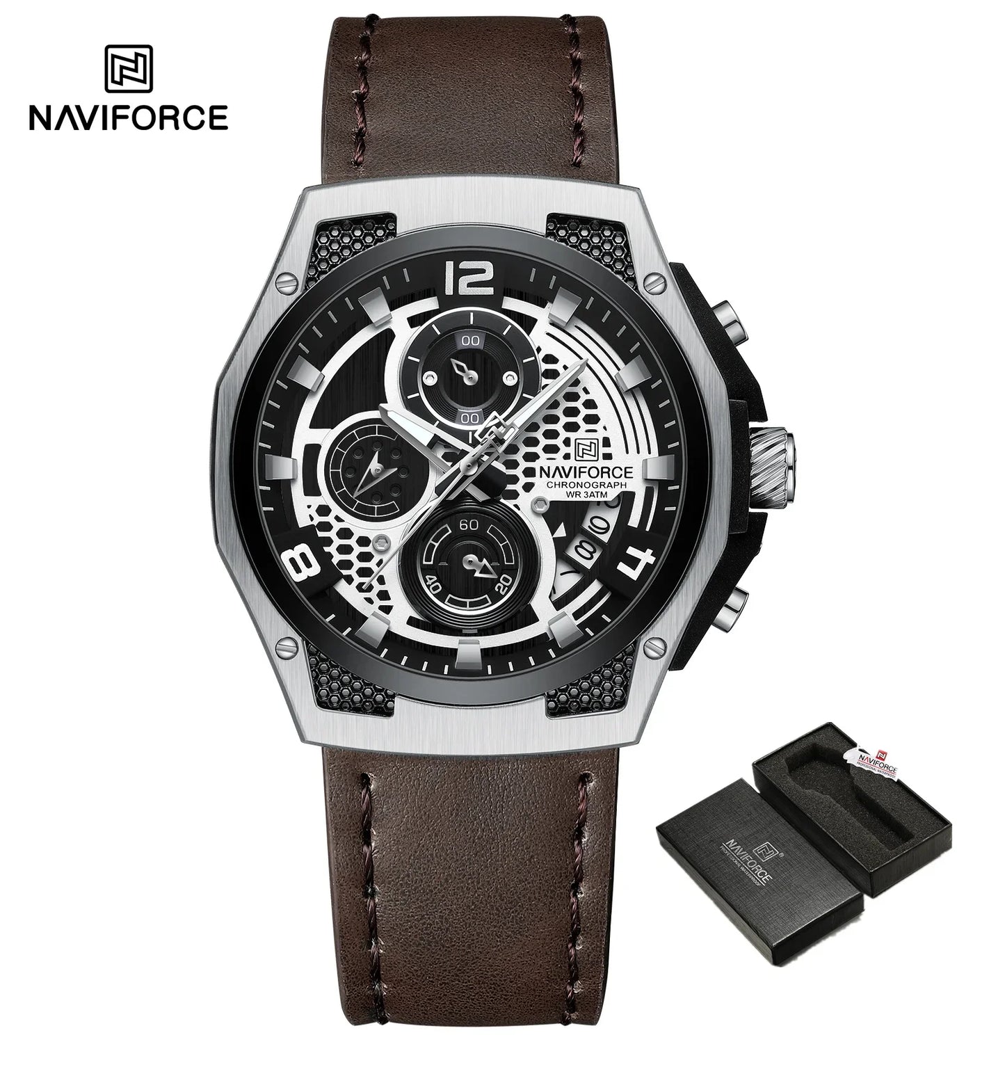Sport Chronograph Leather Watch