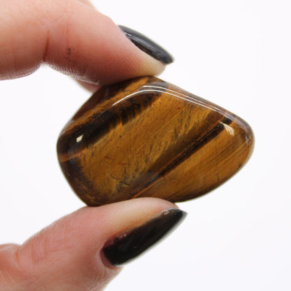 Bag of 12 Medium African Tumble Stones - Tigers Eye - Golden